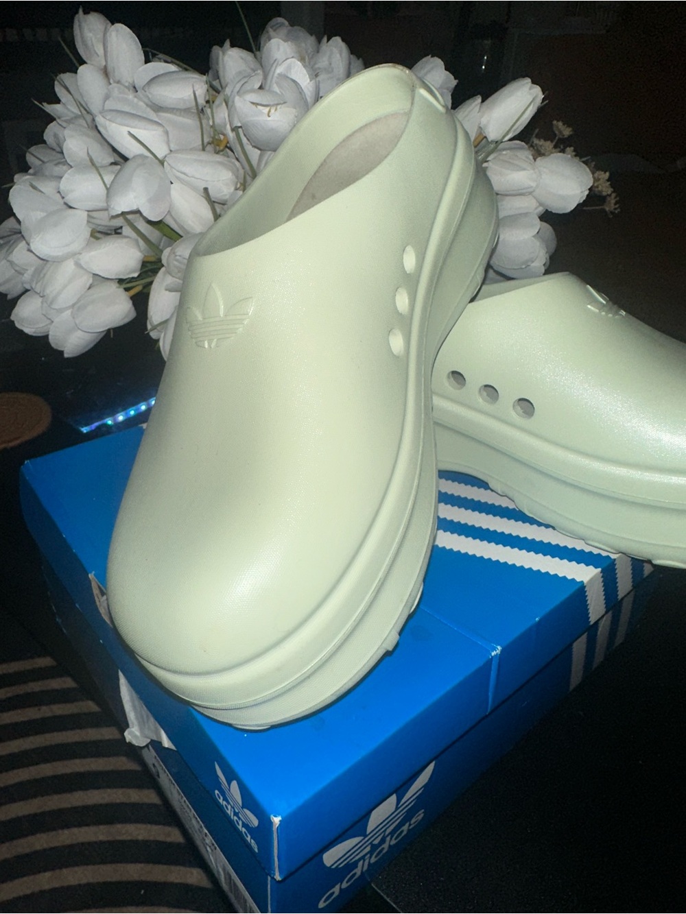 adidas Pale Mint Platform Mule Clogs